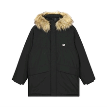 New Balance中长款连帽鸭绒羽绒服 男女同款AMJ33330-BK