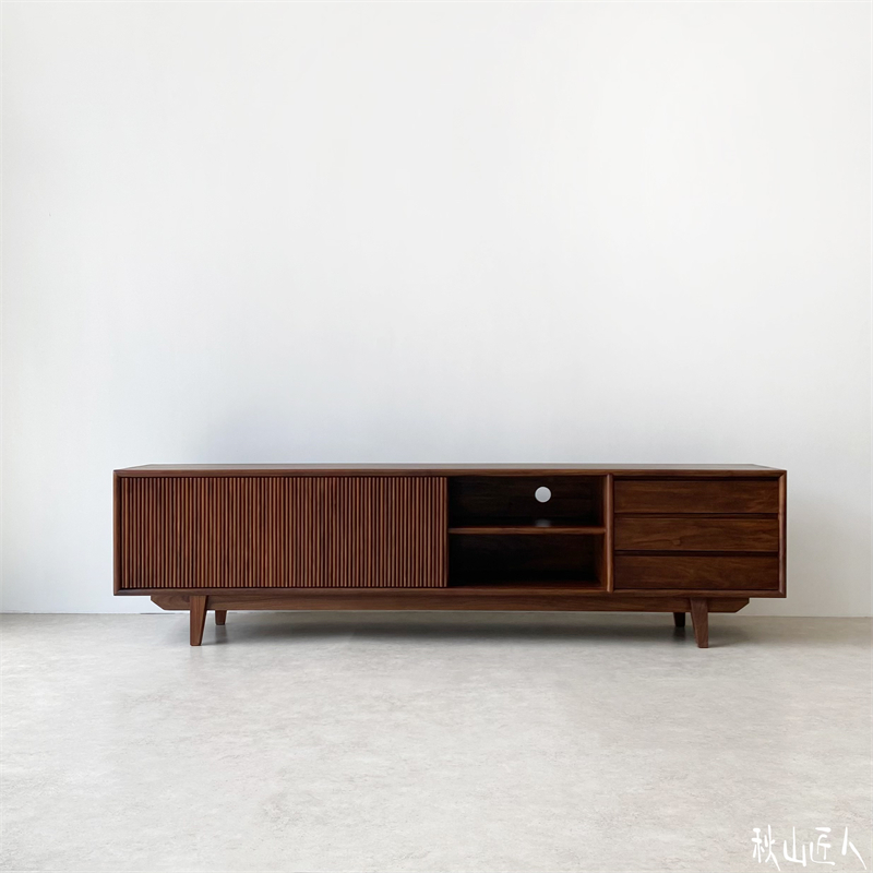 电视柜秋山匠人北欧否北美黑胡桃