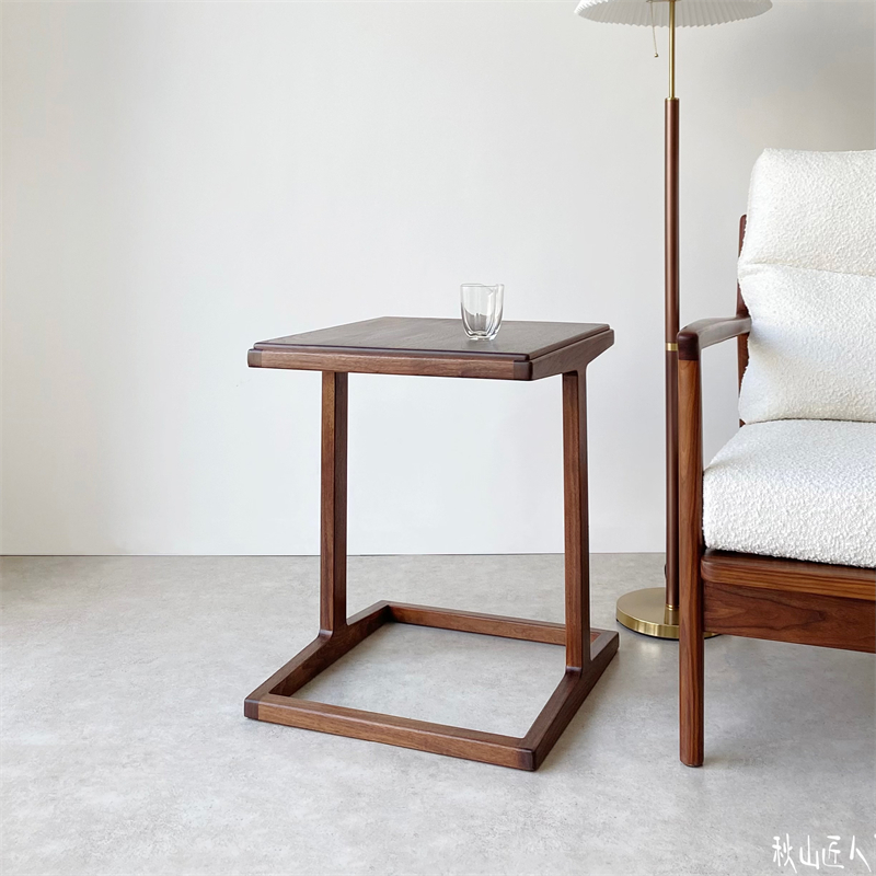 黑胡桃木方形边几秋山匠人北欧风