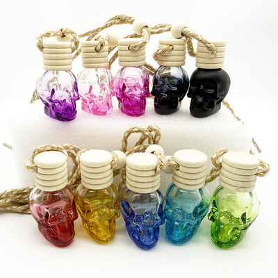 五线盖彩色骷髅头汽车香水瓶香薰瓶车载空瓶car diffuser bottle