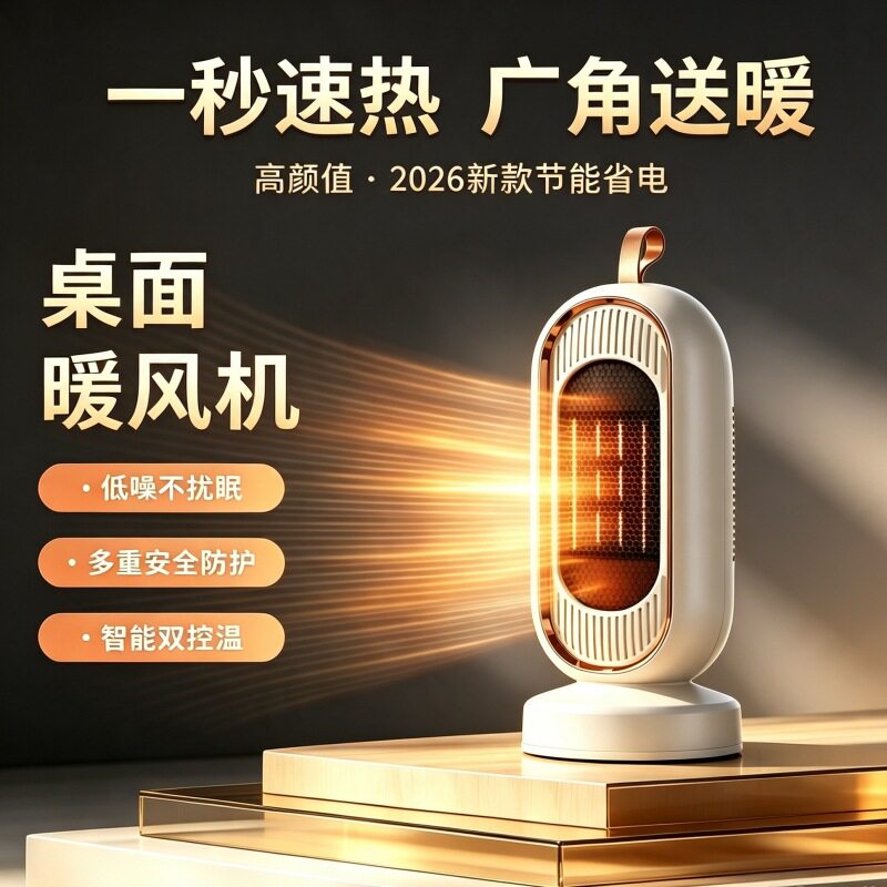 新款跨境暖风机大功率1300W家用欧规取暖器陶瓷PTC加热智能电暖器