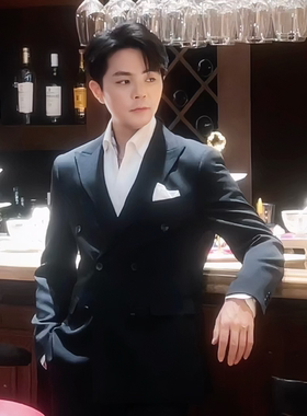 【润哥】双排扣西装外套 高级轻熟西服外套单西小西服 23706