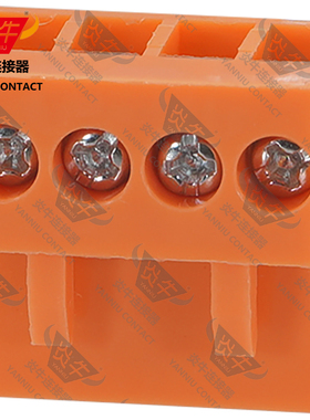 3.96mm扁平插拔式PCB接线端子HT396K橘黄橙黄绿色连接器接插件