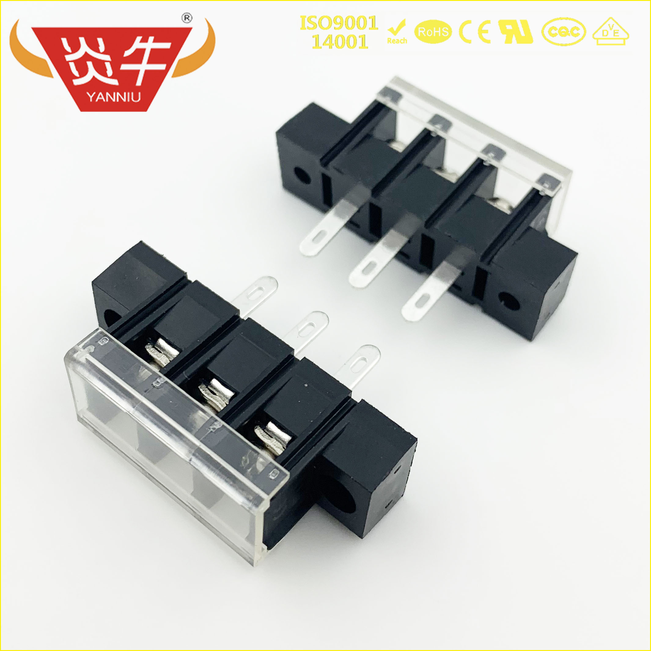 9.5mm炎牛32A栅栏式PCB接线端子YN48HM/KF/DG/A电源接口连接器 电子元器件市场 连接器 原图主图