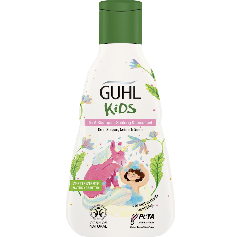 德国直邮 GUHL KIDS 3in1 天然植物儿童洗发水护发素沐浴露250ml