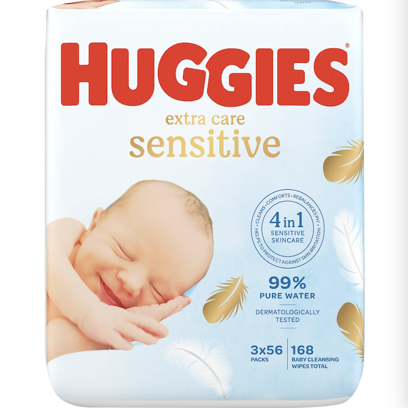 德国直邮 Huggies Sensitive新生婴儿宝宝温和手口臀湿巾无香酒精