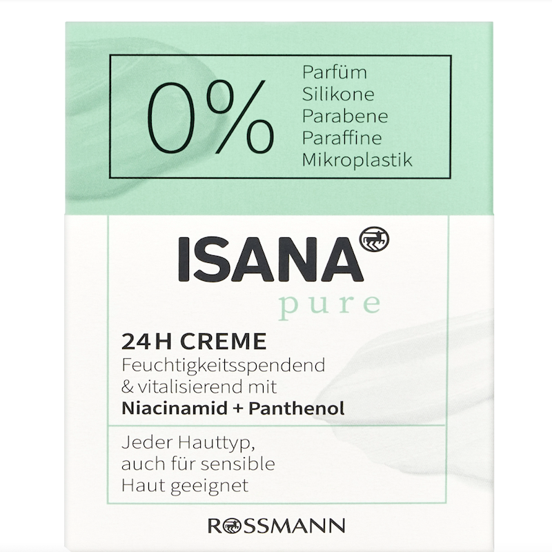 德国直邮 Isana烟酰胺泛醇24小时持久保湿面霜无酒精低敏提亮紧致