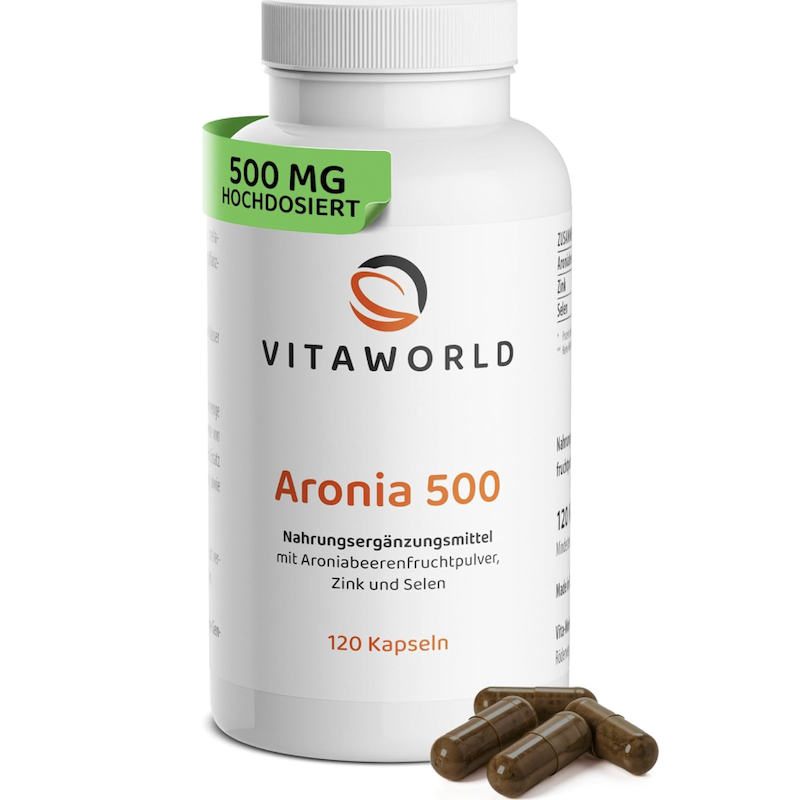 德国直邮 Vita World Aronia Extrakt接骨木+原花青素胶囊 锌 硒
