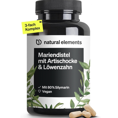 德国直邮 natural elements Mariendistel水飞蓟洋蓟蒲公英胶囊