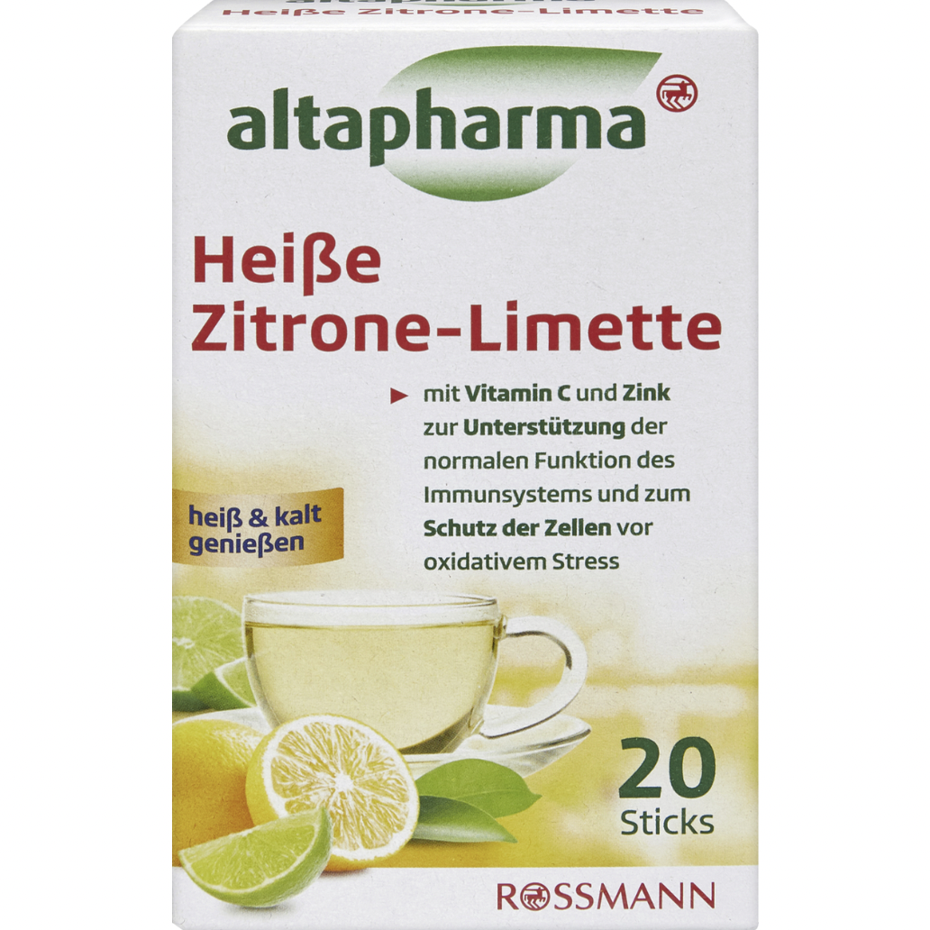 德国直邮 altapharma维生素VC 锌 水果柠檬冷热果茶饮条20条