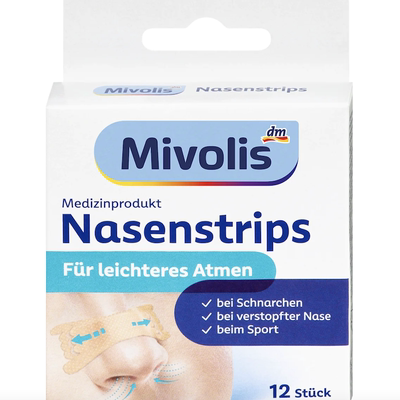 德国dm超市直邮 Mivolis Nasenstrips鼻翼贴 支持鼻子呼吸 无乳胶