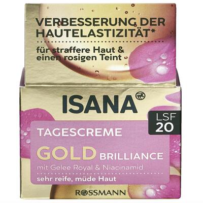 德国直邮 ISANA Gold Brilliance 黄金光泽日晚面霜 抗老紧致淡纹