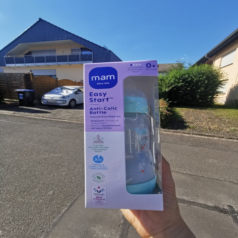 德国直邮 MAM防胀气宽口PPSU奶瓶防摔扁头奶嘴260ml 0+防胀气母乳
