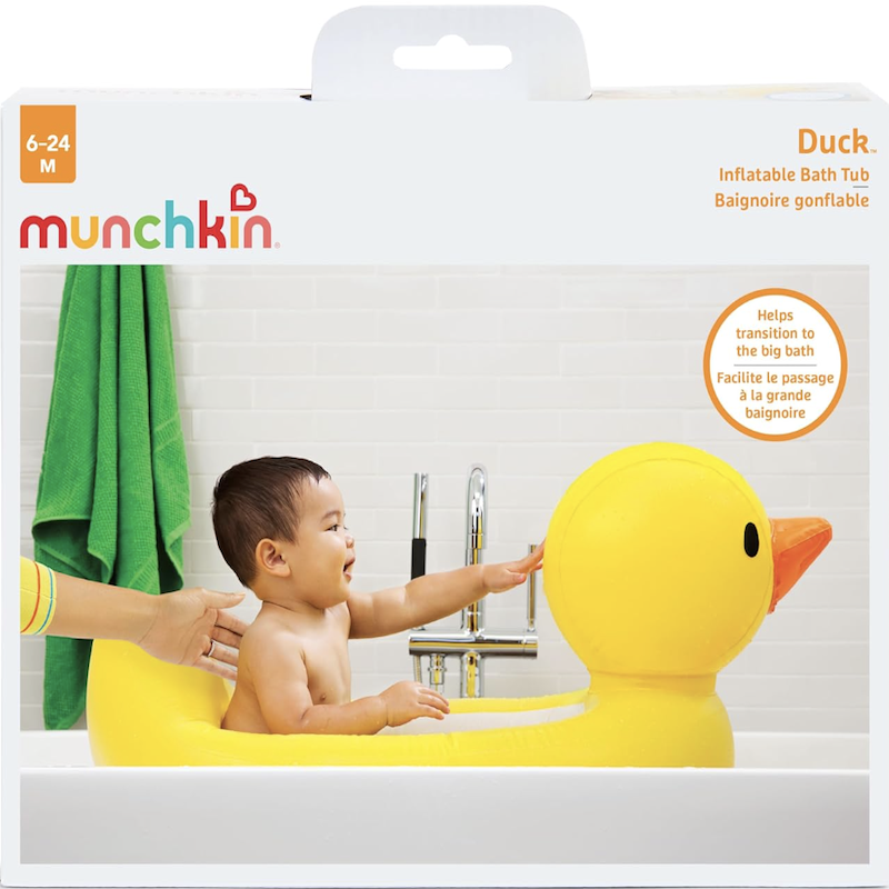 德国直邮 Munchkin 婴儿宝宝充气小黄鸭浴盆 洗澡游泳池 感温变色