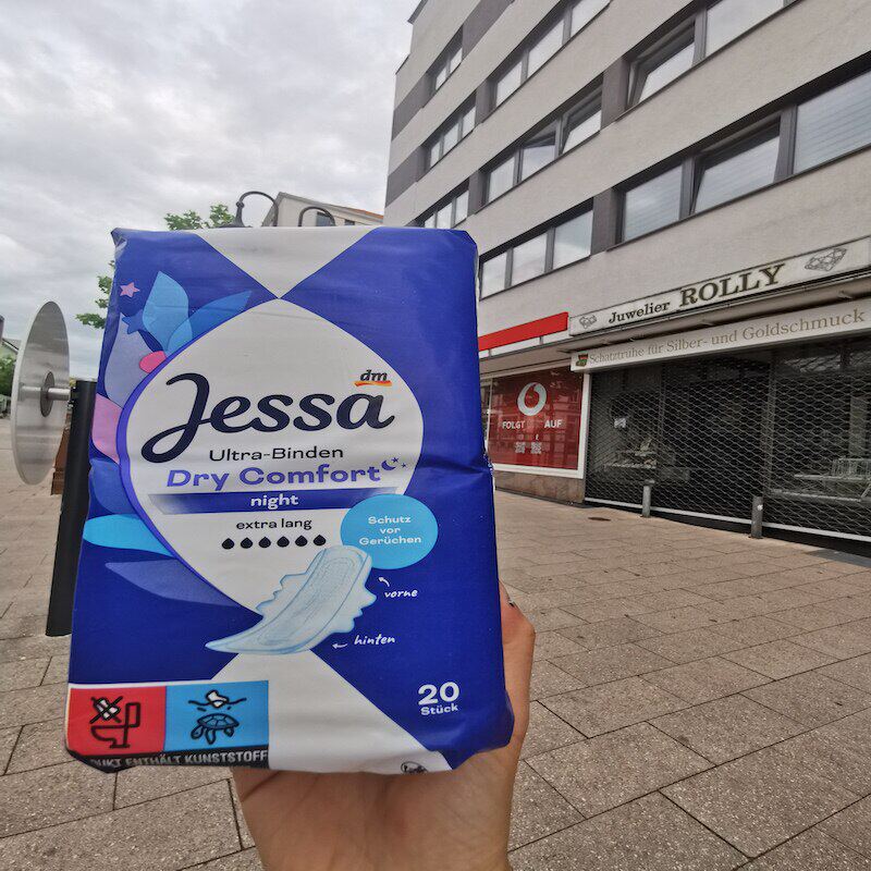 德国直邮Jessa日夜用卫生巾 防侧漏 无荧光剂 有机棉超薄加长干爽