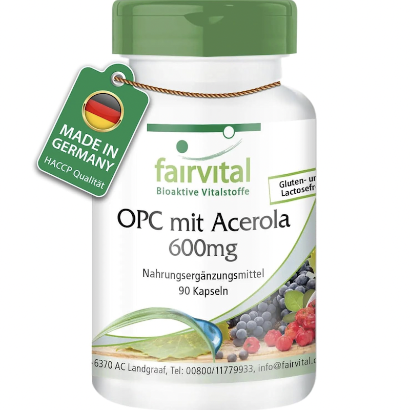 德国直邮 Fairvital OPC 葡萄籽提取物胶囊 口服花青素 针叶樱桃