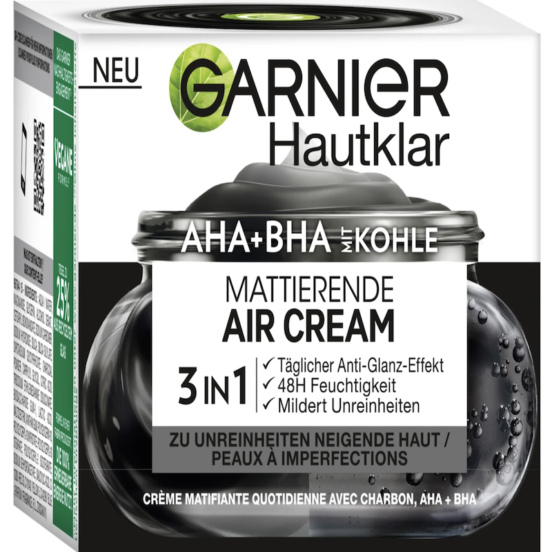 德国直邮 Garnier AHA BHA烟酰胺活性炭控油清爽保湿啫喱凝胶面霜