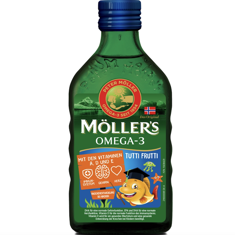 德国直邮Mollers Omega-3 Kids鳕鱼肝深海鱼油孕妇儿童DHA维生素D