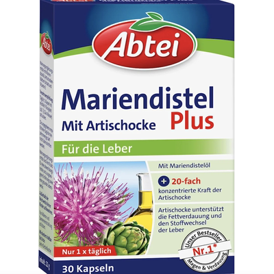德国直邮 Abtei plus爱普泰水飞蓟朝鲜蓟肝胶囊 支持成人熬夜30粒