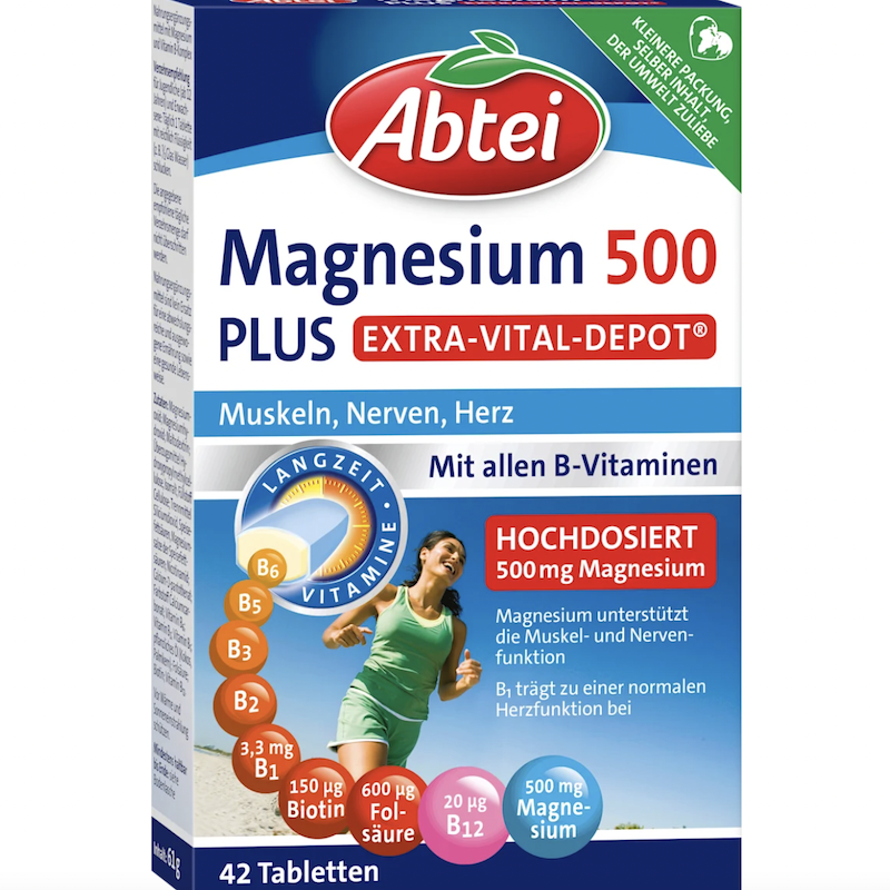 德国直邮Abtei Magnesium 500 镁缓释片 多种维生素B族叶酸生物素