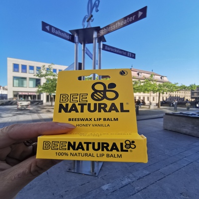 德国采购直邮 BEE natural 100％纯天然蜂蜡椰子香草滋润唇膏4.2g