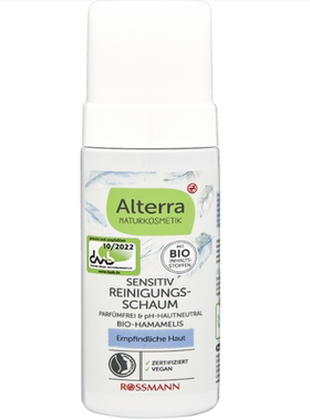 德国直邮Alterra sensitiv有机金缕梅温和洁面慕斯敏感肌深层清洁