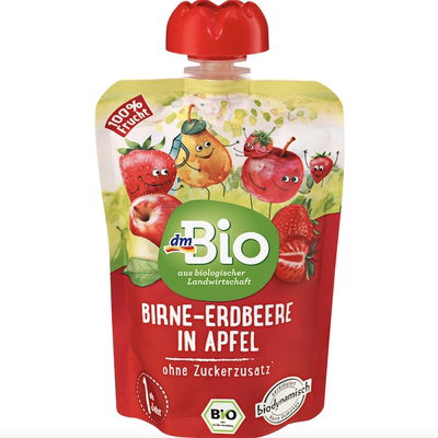 德国直邮 dmBio婴儿宝宝儿童有机果泥 多种水果混合吸吸乐 无添加