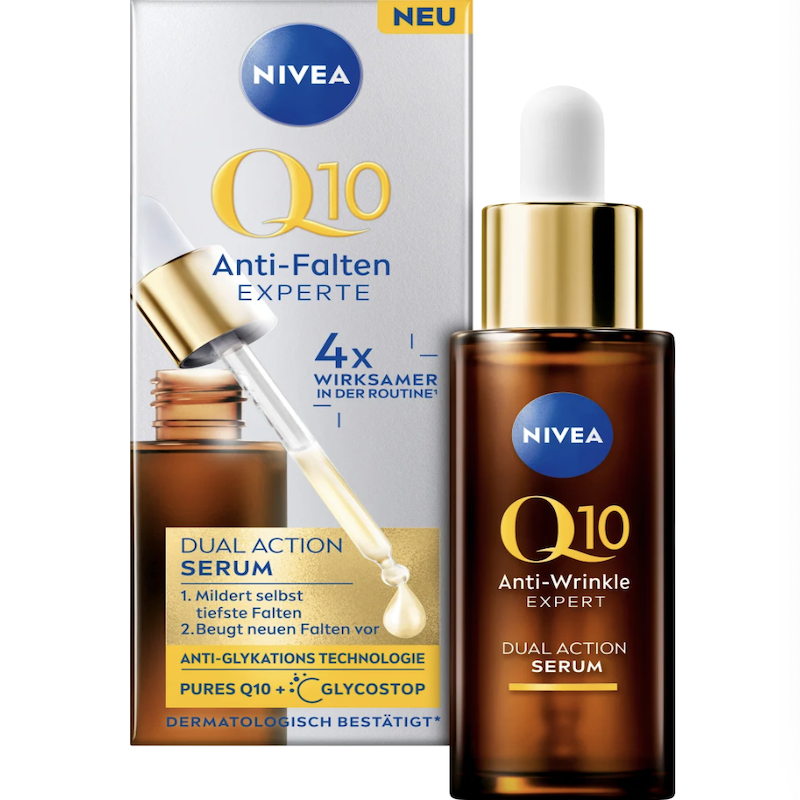 原装 德国直邮nivea妮维雅Q10双效4倍抗皱精华素提拉紧致抗糖化