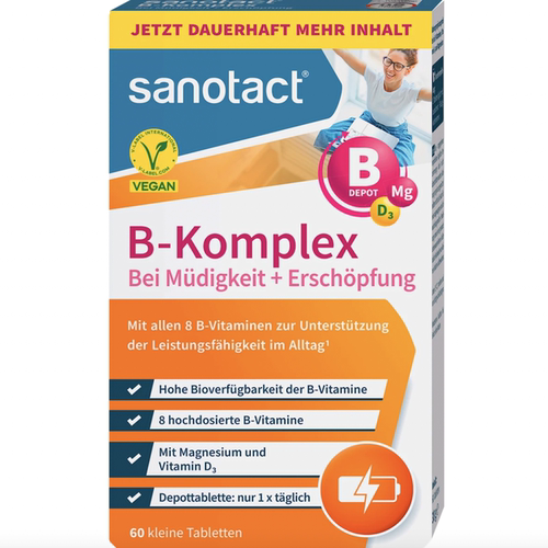 德国直邮sanotact B-Komplex + Magnesium + VD3 复合维生素B镁片