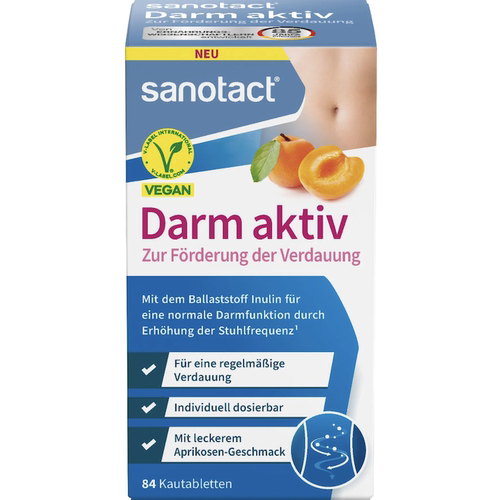 德国直邮 sanotact Darm aktiv咀嚼片 支持肠道活动 缺乏运动人群