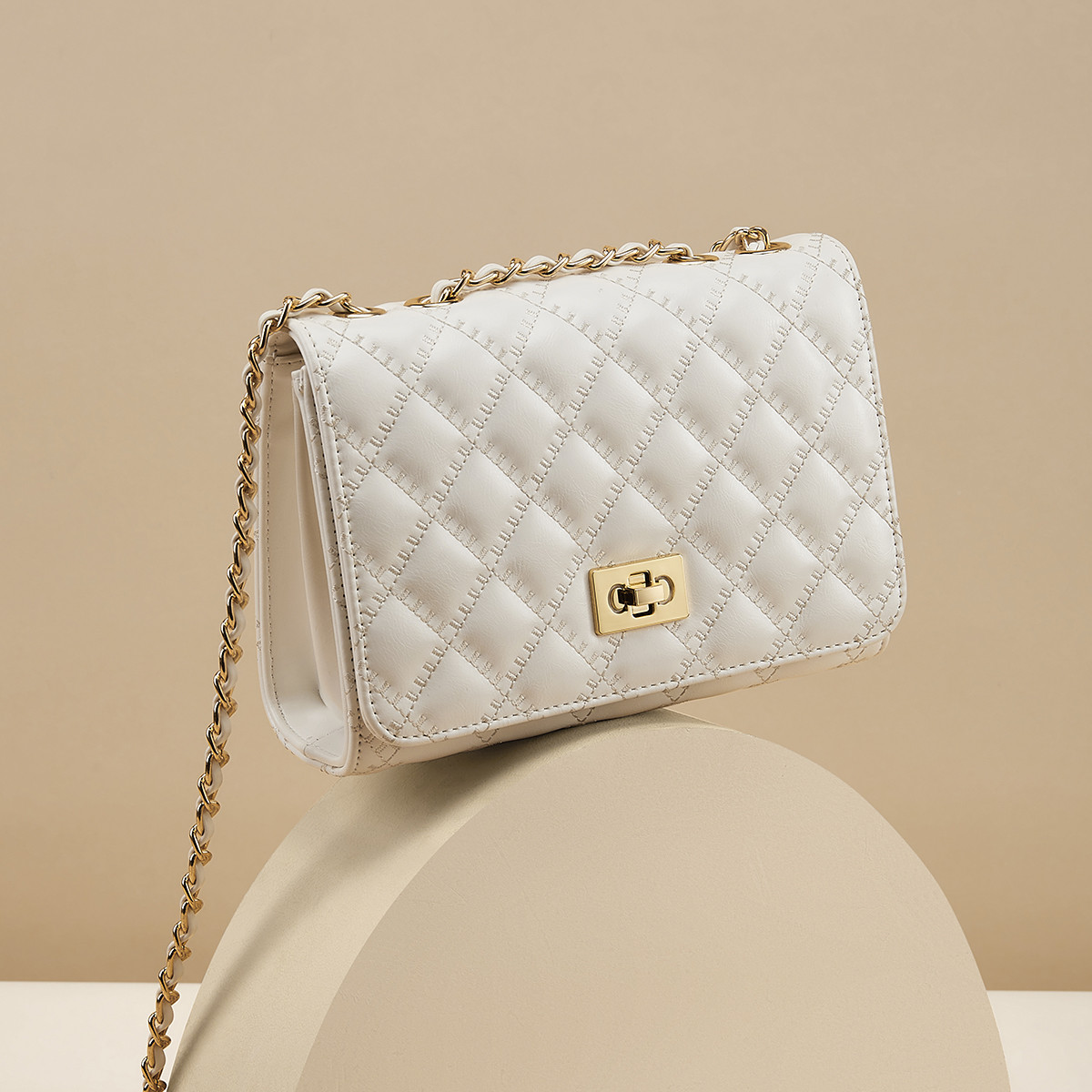 CORALDAISY/卡洛黛茜2024冬季新款女士气质小香菱格时尚斜挎包