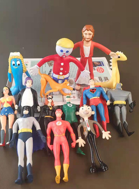 NJCroc漫威DC小丑暴风女蝙蝠侠闪电侠猫女憨豆先生铁线人玩具模型