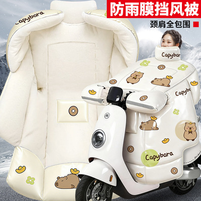 【钢化膜防暴雨】电动车挡风被冬季加绒加厚防水电瓶摩托车冬天