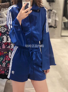 adidas三叶草喇叭袖女子高腰短款夹克外套 ED4772 FL0055 ED4773