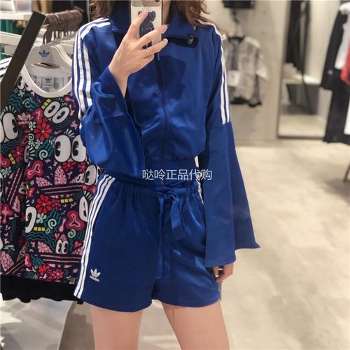 adidas喇叭袖女子短款夹克外套