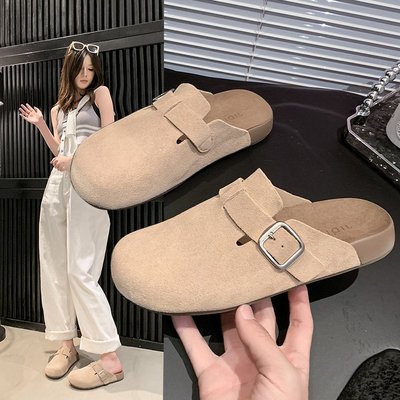 厚底增高勃肯包头半拖鞋女外穿2025新款爆款大码配裙复古博肯拖鞋