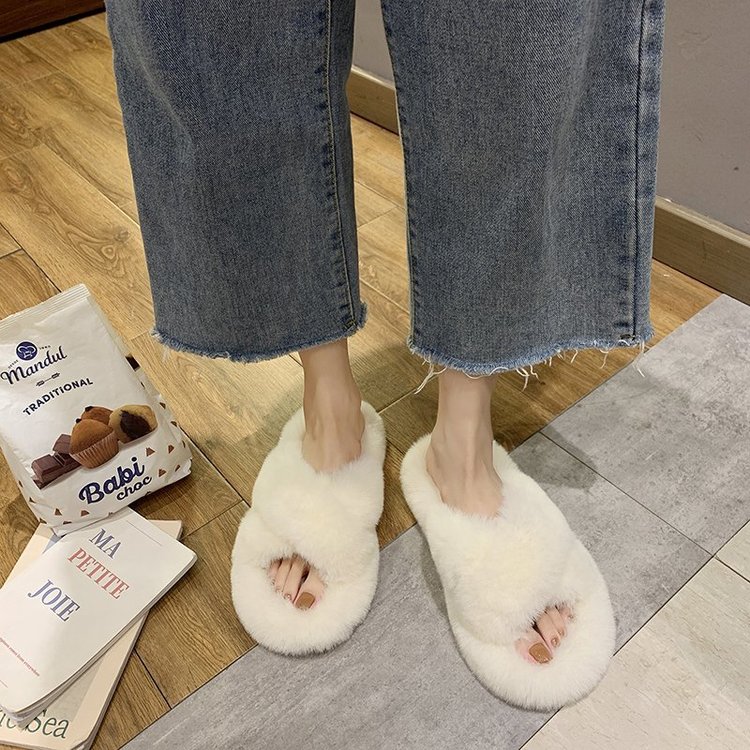 2025爆款厚底毛毛拖鞋女外穿秋冬季毛绒鞋子外出网红洋气室内棉拖