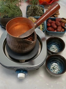甘肃罐罐茶大功率煮茶炉电炉子可调温纯铜煮茶罐铜罐带杯子整套