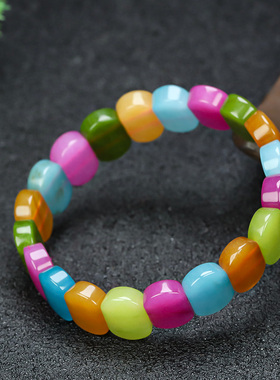 天然和田玉多宝手串新疆玉彩玉手排手链玉石多色手链玉珠手饰配饰