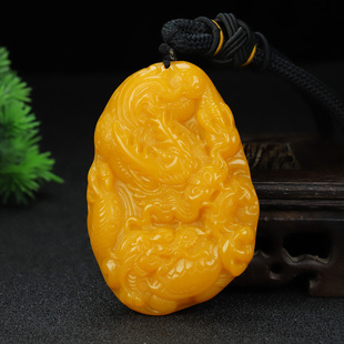 和田玉黄玉仿古龙龟手把件黄龙玉龙行天下把玩件吉祥瑞兽腰牌男女