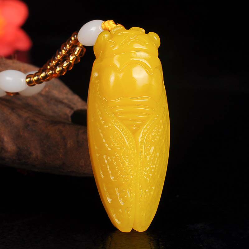 新疆玉玉蝉知了吊坠和田玉蝉知了吊坠黄龙玉一鸣惊人玉蝉知了挂件