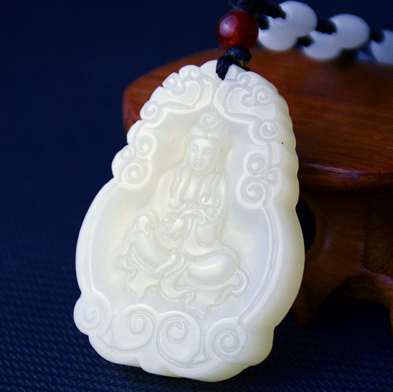 和田玉观音青白玉观音新疆白玉羊脂白玉观音玉牌籽料观音山料观音