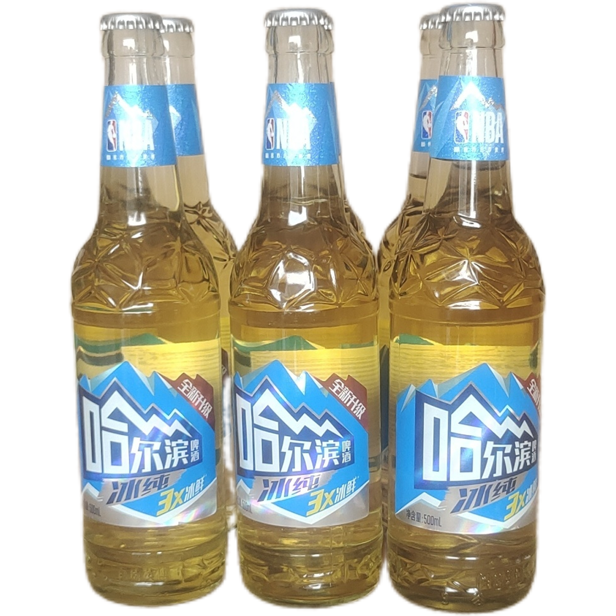 正品 哈尔滨冰纯啤酒500ml*6瓶装 清滑爽口特价大玻璃瓶啤酒