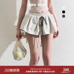 OAKMOO/ "青柠之味"显瘦显腿细百搭松紧腰抽绳短裙花苞