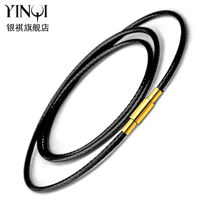 银祺蜡皮绳项链手工件玉佩黑色