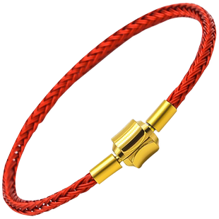 银祺编织钢丝绳红色手链绳男女穿珠3D硬金手链绳混色情侣款手绳