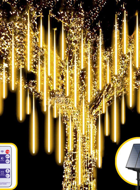 太阳能流星雨led 灯挂树上的彩灯闪灯串灯满天星户外防水树灯装饰