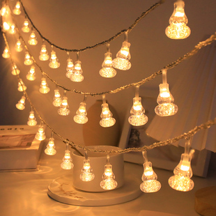 led彩灯串灯闪光灯过新年装 饰灯喜庆新年灯房间节日春节葫芦挂灯