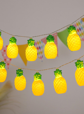 夜市摆摊引流神器闪光氛围凤梨LED灯串节日房间ins水果装饰彩灯
