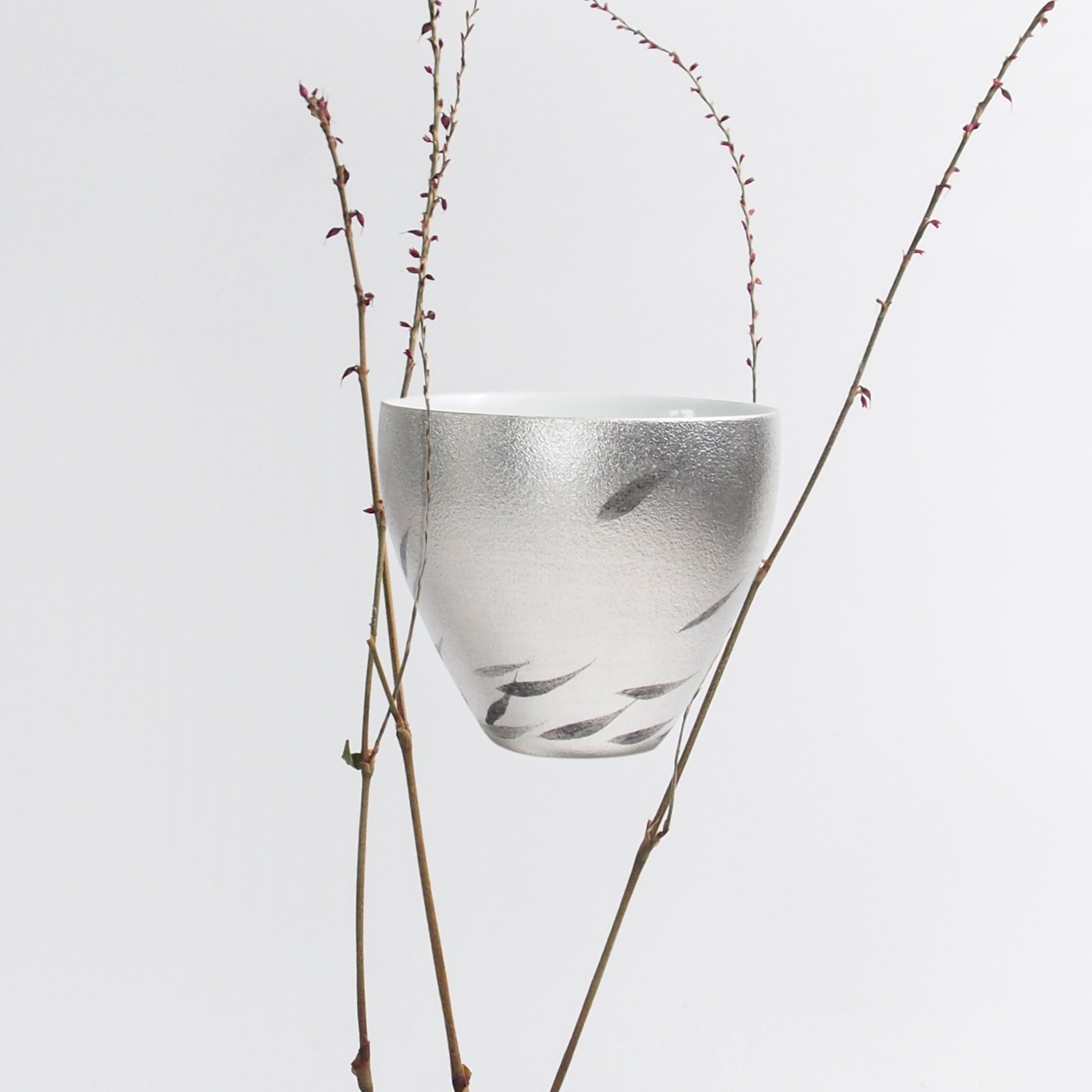 一样一生月光柳叶纯银大容量茶杯